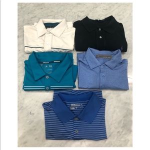 (5) men’s short sleeve golf shirts